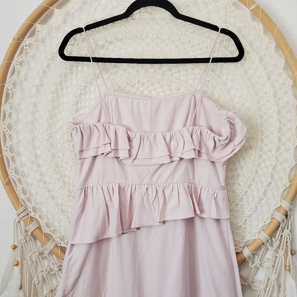 Brock Collection × H&M Ruffle Flounced Dress Linen Blend Size Medium Blogger Fav - Picture 9 of 14